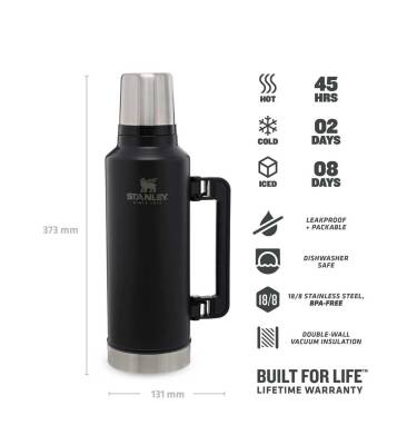 Stanley Klasik Vakumlu Paslanmaz Çelik Siyah Termos 1.9 Litre - 3