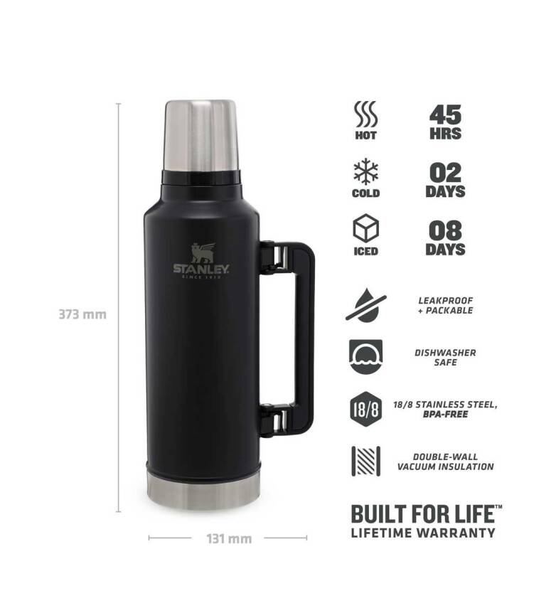 Stanley Klasik Vakumlu Paslanmaz Çelik Siyah Termos 1.9 Litre - 3