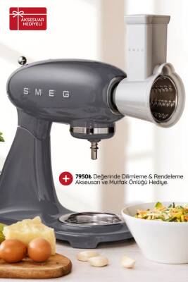 Smeg SMF03GREU Retro 4.8 Litre Gri Stand Mikser - 1