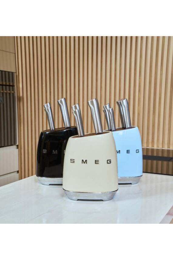 Smeg KBSF02PB Pastel Mavi Standlı Bıçak Set - 5