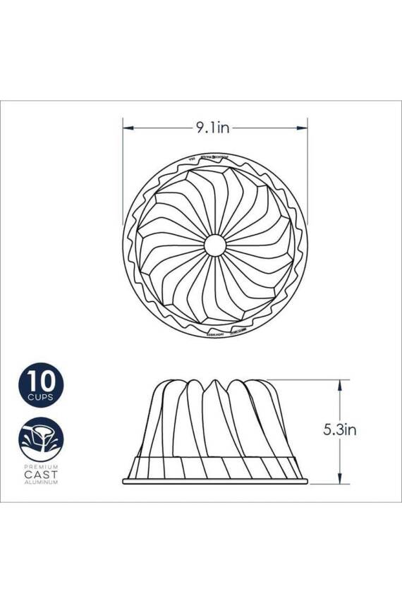 Nordicware 59937 Kugelhopf Bundt Kek Kalıbı Gümüş - 3