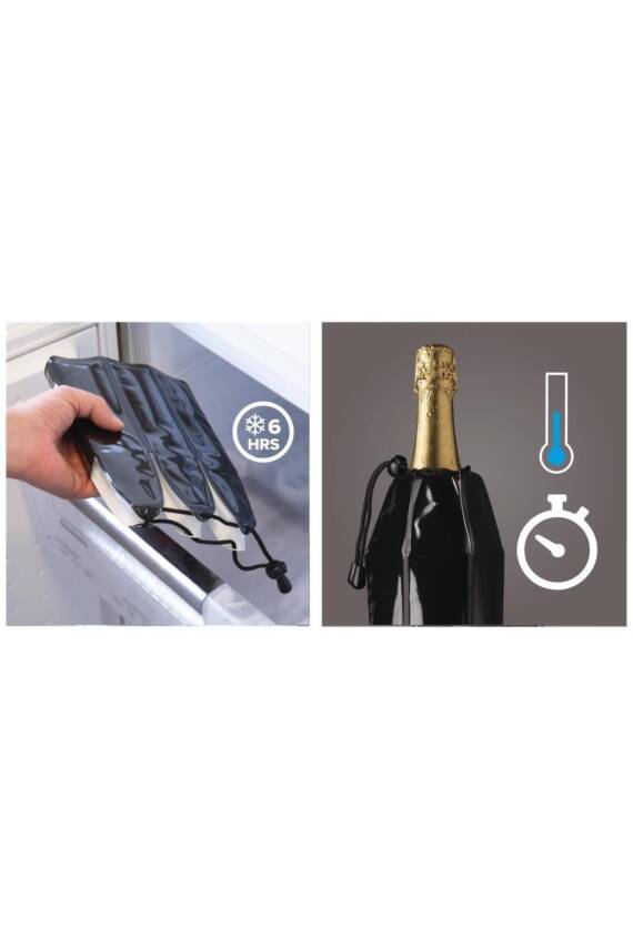 Vacu Vin 38856606 Aktif Şampanya Soğutucu Siyah - 4