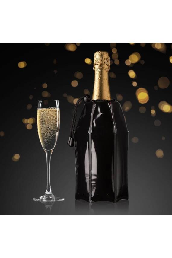 Vacu Vin 38856606 Aktif Şampanya Soğutucu Siyah - 5