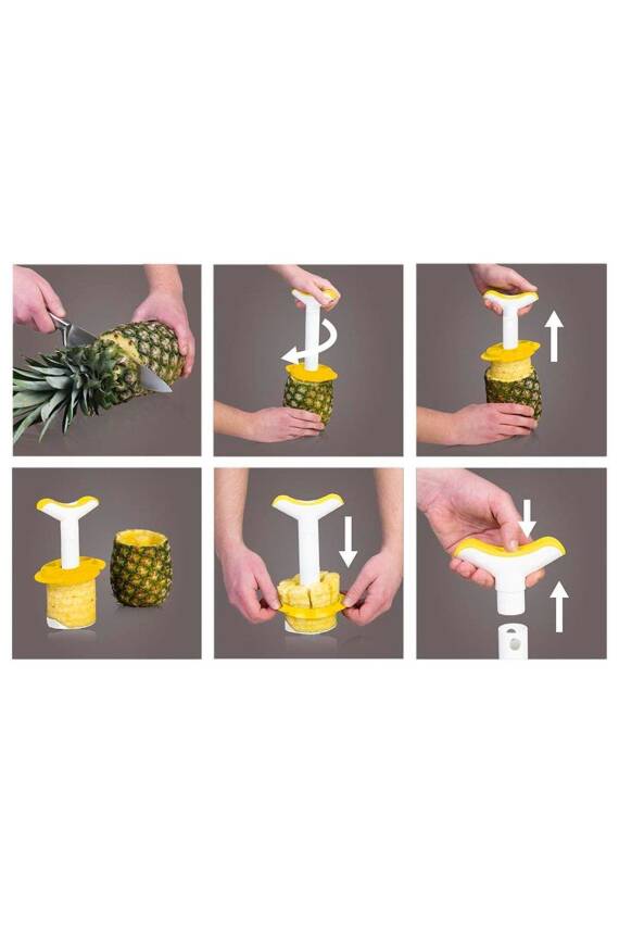 Vacu Vin 4863260 Ananas Dilimleyici Sarı Beyaz - 2