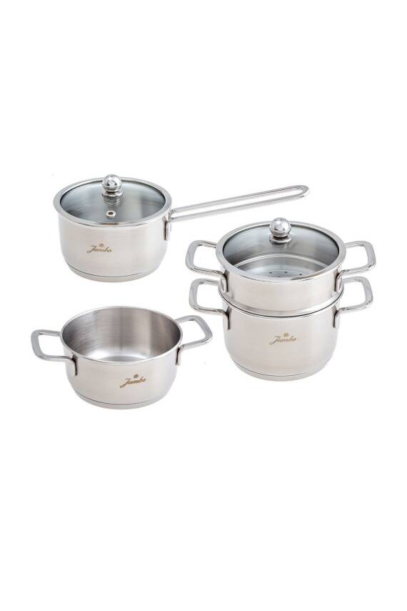 Jumbo Baby Steel 6 Parça Mini Çelik Tencere Seti - 1
