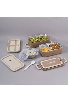Aryıldız 153AR262177 Bento Lunch Box Haki 2000ml + Sosluk - 1