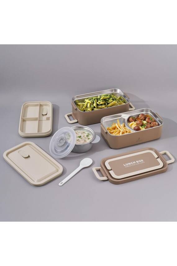 Aryıldız 153AR262177 Bento Lunch Box Haki 2000ml + Sosluk - 1