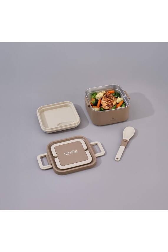 Aryıldız 153AR262092 Bento Lunch Box Kare Haki 700ml - 1