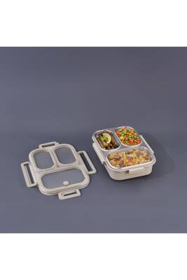 Aryıldız 153AR262207 Bento Lunch Box Bej 3 Bölmeli - 1