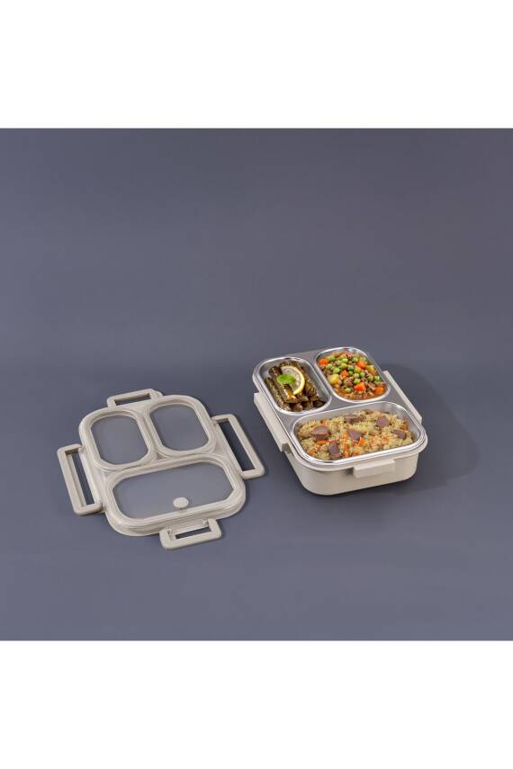 Aryıldız 153AR262207 Bento Lunch Box Bej 3 Bölmeli - 1