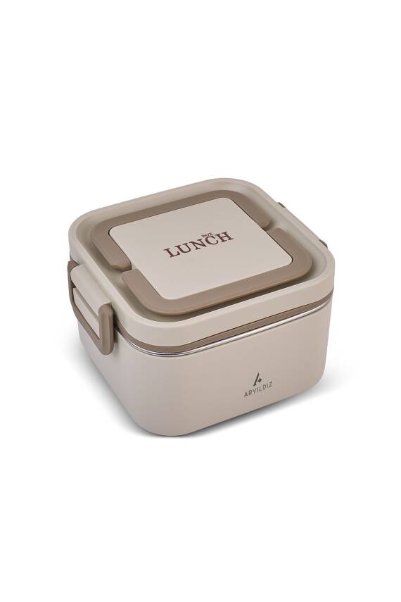 Aryıldız 153AR262085 Bento Lunch Box Kare Bej 700 ml - 2