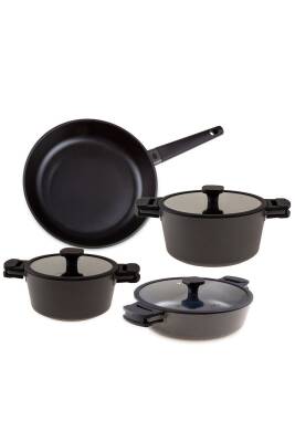 Jumbo Black Cook 7 Parça Döküm Tencere Seti - 1