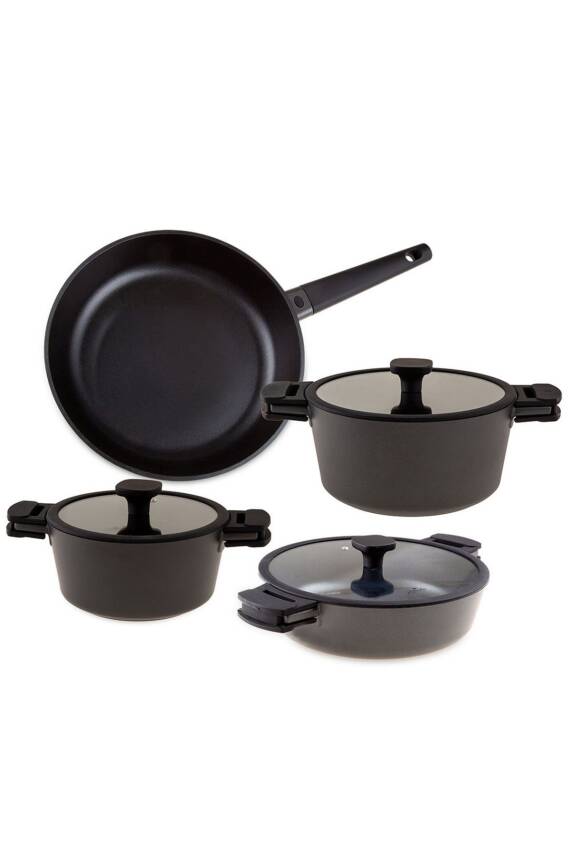 Jumbo Black Cook 7 Parça Döküm Tencere Seti - 1