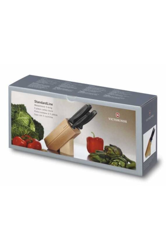 Victorinox VT 5.1183.51.1 Siyah Bıçak Ahşap Blok Set 5'li - 2
