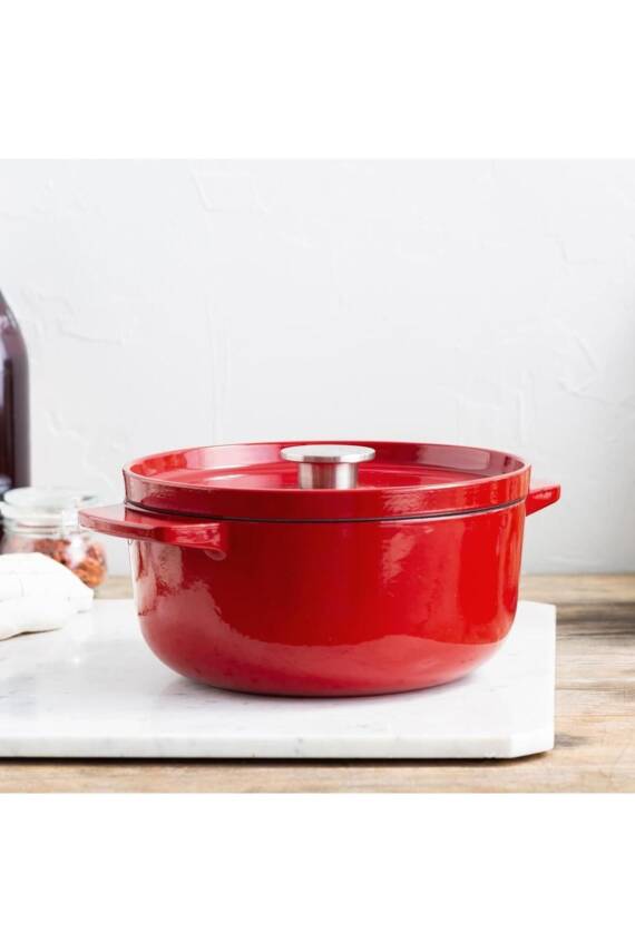 Kitchenaid CC006057 Döküm Demir Tencere 22 cm / 3.3 L Empire Kırmızı - 3