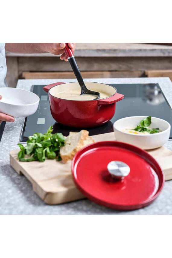 Kitchenaid CC006057 Döküm Demir Tencere 22 cm / 3.3 L Empire Kırmızı - 4