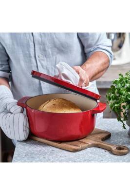 Kitchenaid CC006057 Döküm Demir Tencere 22 cm / 3.3 L Empire Kırmızı - 5