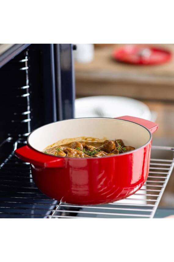 Kitchenaid CC006057 Döküm Demir Tencere 22 cm / 3.3 L Empire Kırmızı - 6