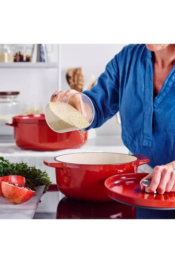 Kitchenaid CC006057 Döküm Demir Tencere 22 cm / 3.3 L Empire Kırmızı - 8