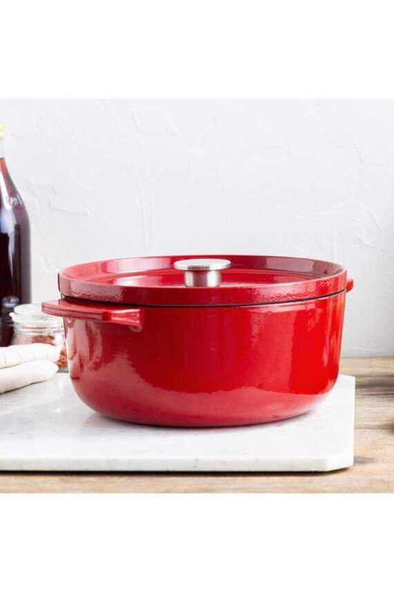 Kitchenaid CC006060 Döküm Demir Tencere 26 cm Emrpire Kırmızı - 4