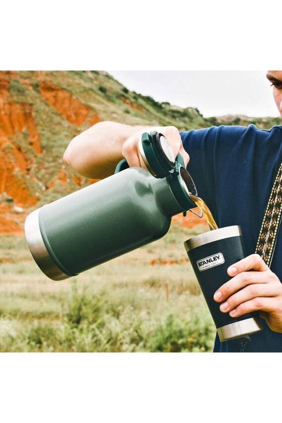 Stanley Klasik Vakumlu Kilitli ve Saplı Yeşil Termos 1.9 Litre - 7