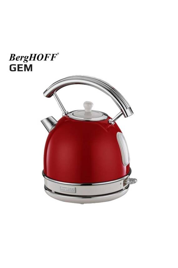 Berghoff 7950020 Gem Retro 1.7L Yuvarlak Su Isıtıcısı - Kırmızı - 1