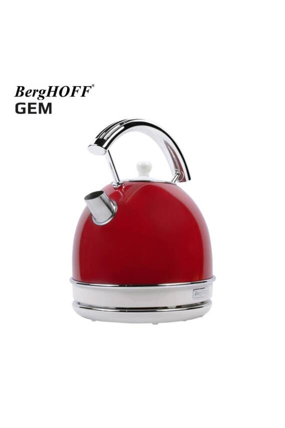 Berghoff 7950020 Gem Retro 1.7L Yuvarlak Su Isıtıcısı - Kırmızı - 2