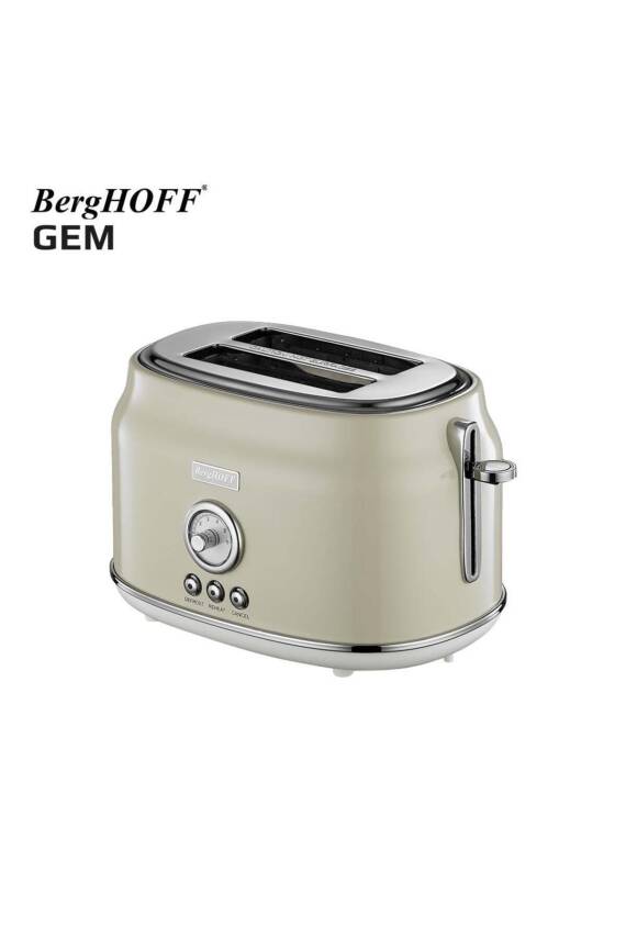 Berghoff 7950042 Gem Retro Krem Rengi İki Dilim Ekmek Kızartma Makinesi - 1