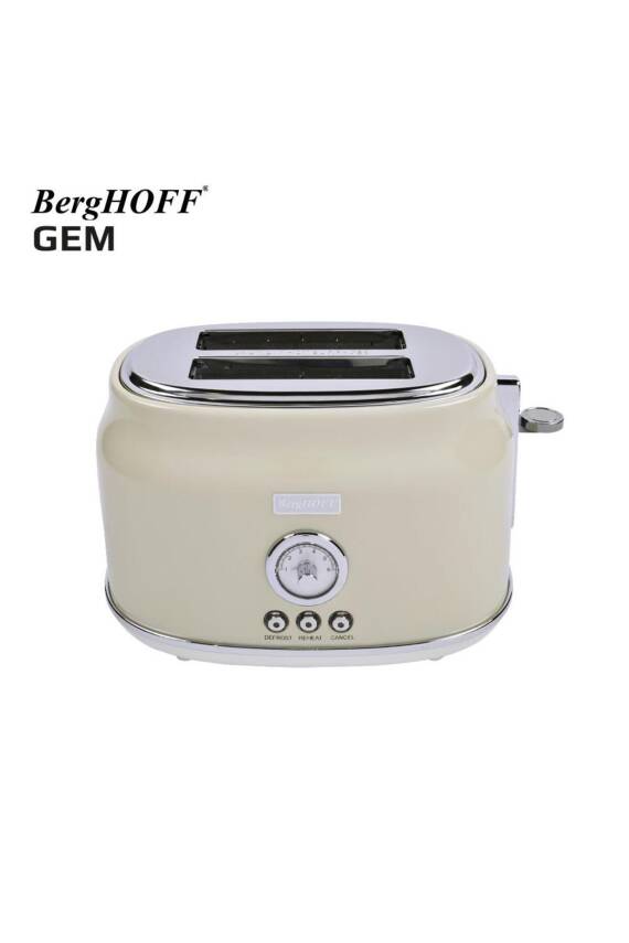Berghoff 7950042 Gem Retro Krem Rengi İki Dilim Ekmek Kızartma Makinesi - 3