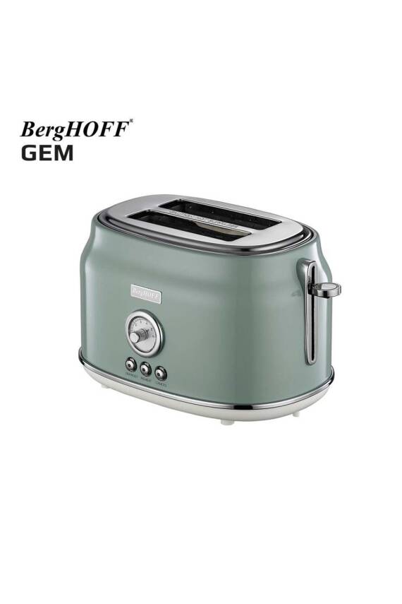 Berghoff 7950041 Gem Retro Mint Yeşil İki Dilim Ekmek Kızartma Makinesi - 1