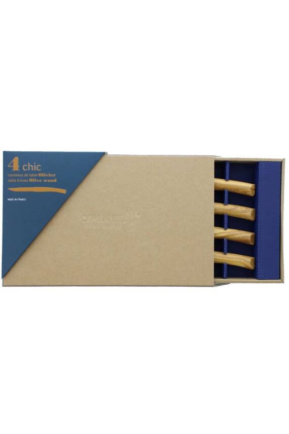 Opinel OP-002481 Inox Olivewood 4'lü Et Bıçağı - 5