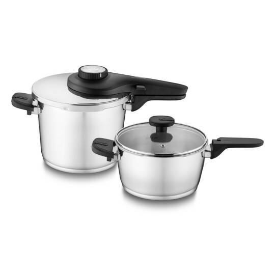 Jumbo 1000245471001 Prime Master 4 + 6L Çelik 2 Parça Düdüklü Tencere Seti - 1