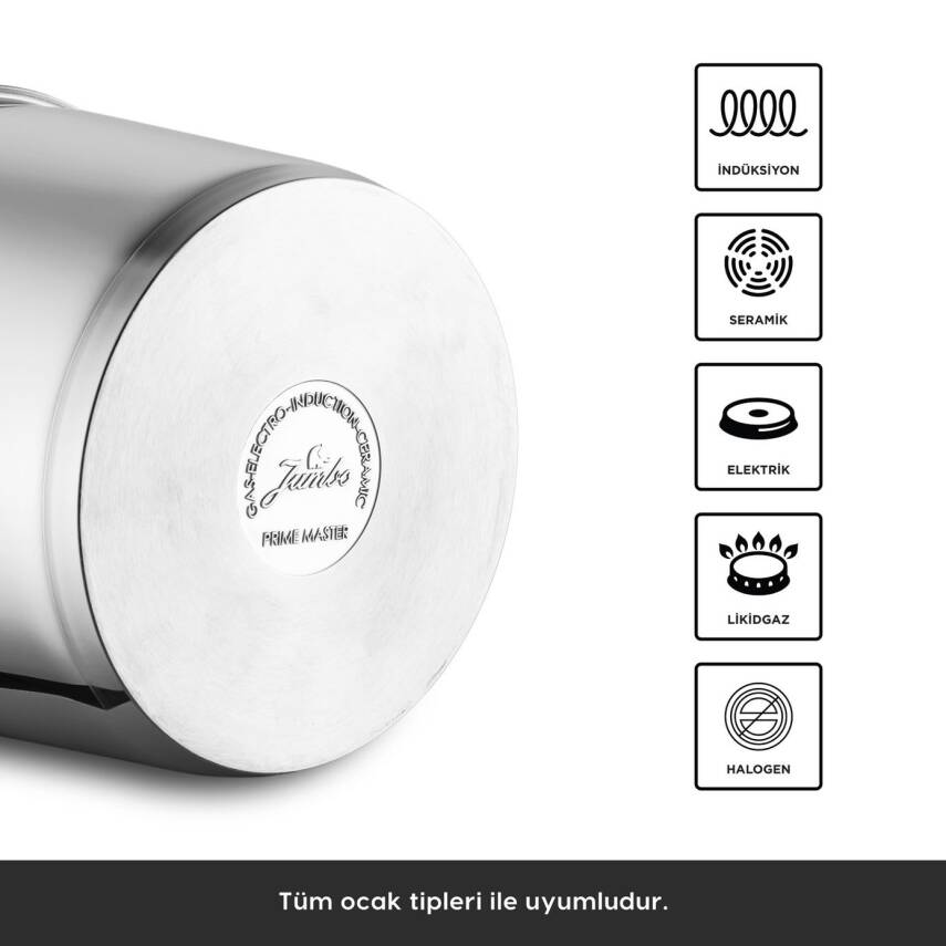 Jumbo 1000245471001 Prime Master 4 + 6L Çelik 2 Parça Düdüklü Tencere Seti - 5