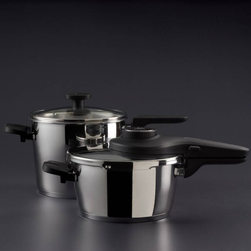 Jumbo 1000245471001 Prime Master 4 + 6L Çelik 2 Parça Düdüklü Tencere Seti - 6
