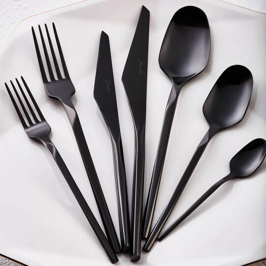 Jumbo 500.01.01.6706 5100 Quartz Titanyum Siyah 84 Parça 12 Kişilik Çatal Kaşık Bıçak Takımı - 2