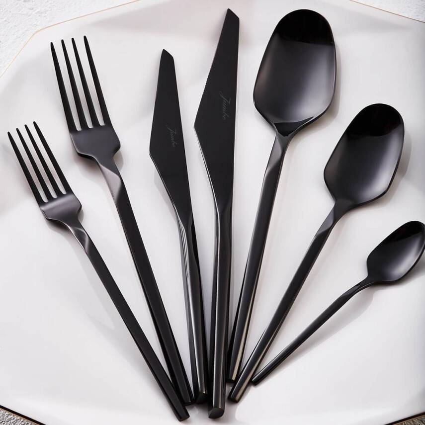 Jumbo 500.01.01.6706 5100 Quartz Titanyum Siyah 84 Parça 12 Kişilik Çatal Kaşık Bıçak Takımı - 2