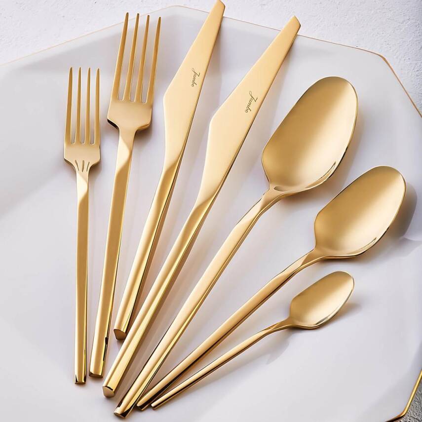 Jumbo 500.01.01.6962 5100 Quartz Titanyum Gold 12 Kişilik 84 Parça Çatal Kaşık Bıçak Takımı - 2