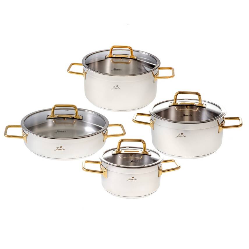 Jumbo Modena 4 Parça Titanyum Gold Tencere Seti - 1