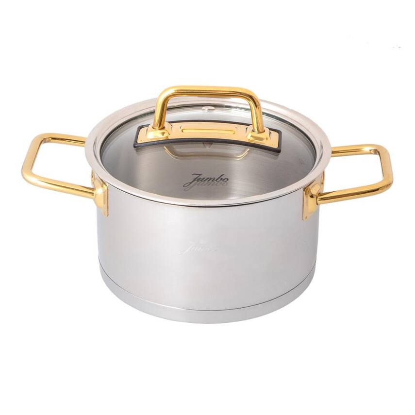 Jumbo 500.01.01.8423 Assos 3'lü Midi Titanyum Gold Tencere Seti - 2