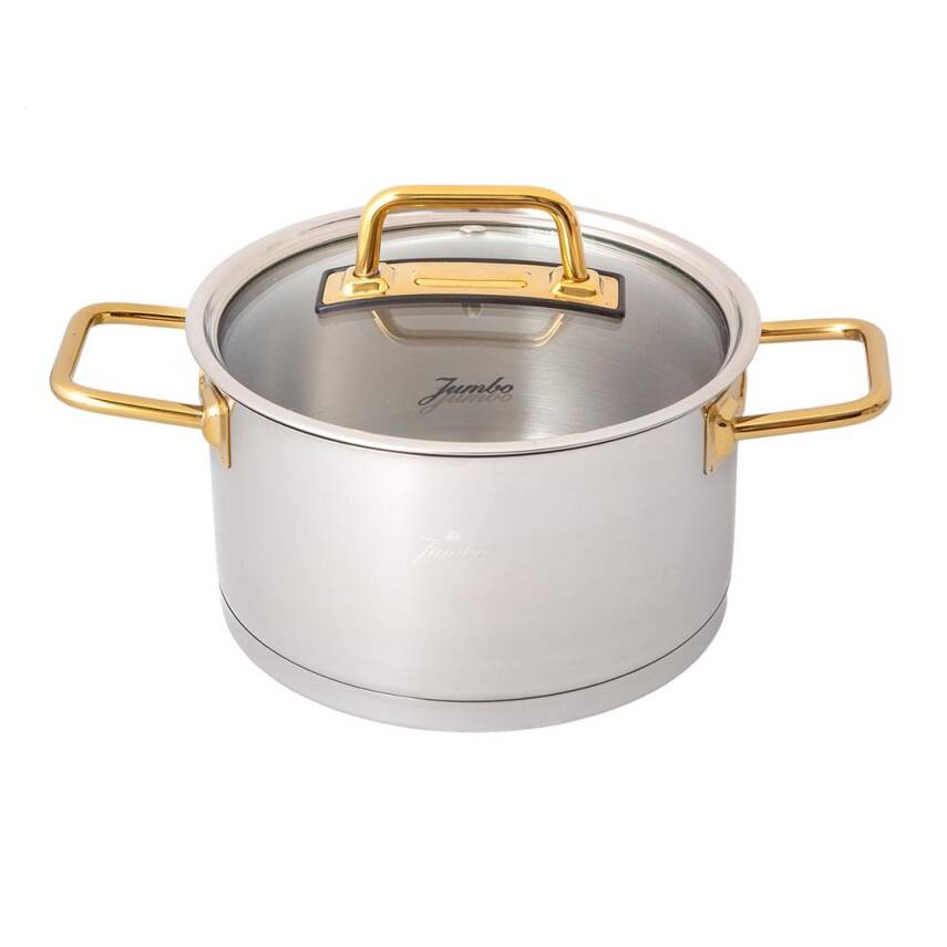 Jumbo 500.01.01.8423 Assos 3'lü Midi Titanyum Gold Tencere Seti - 4