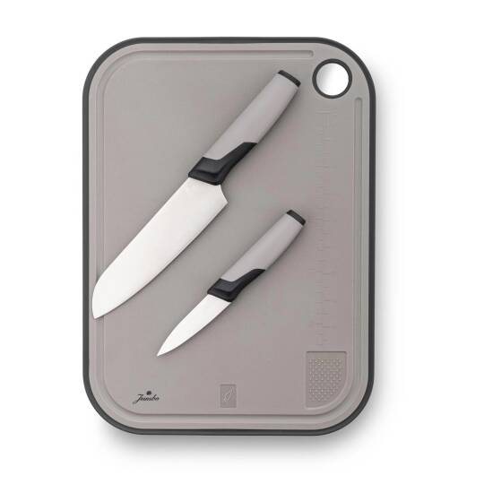 Jumbo Smart Grey Kesme Tahtası ve 2'li Bıçak Seti - 1