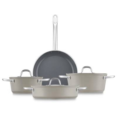 Jumbo Swiss Crystal 7 Parça Tencere Seti Bej - JUMBO