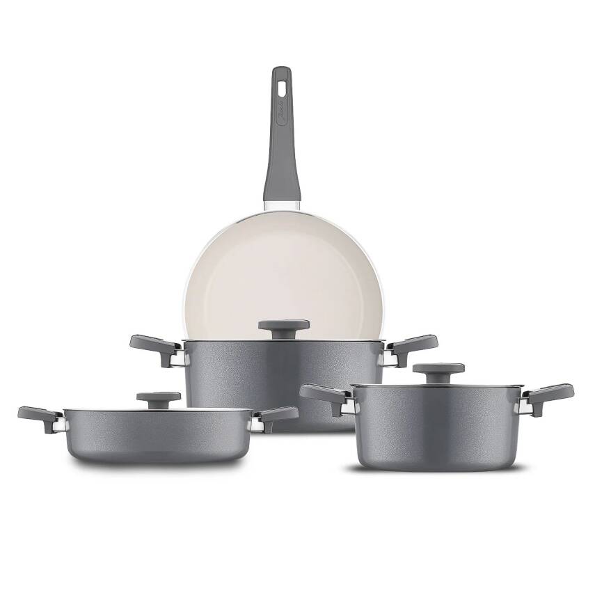 Jumbo Swiss Crystal 7 Parça Tencere Seti Grey - 1