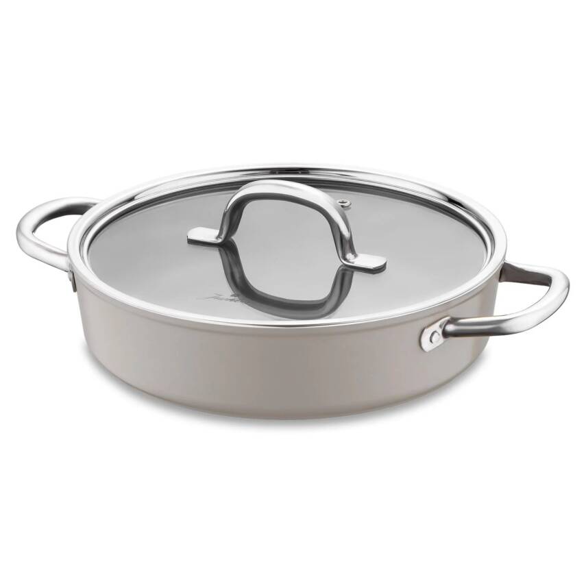 Jumbo Swiss Crystal Bej Basık Tencere 26 cm - 1