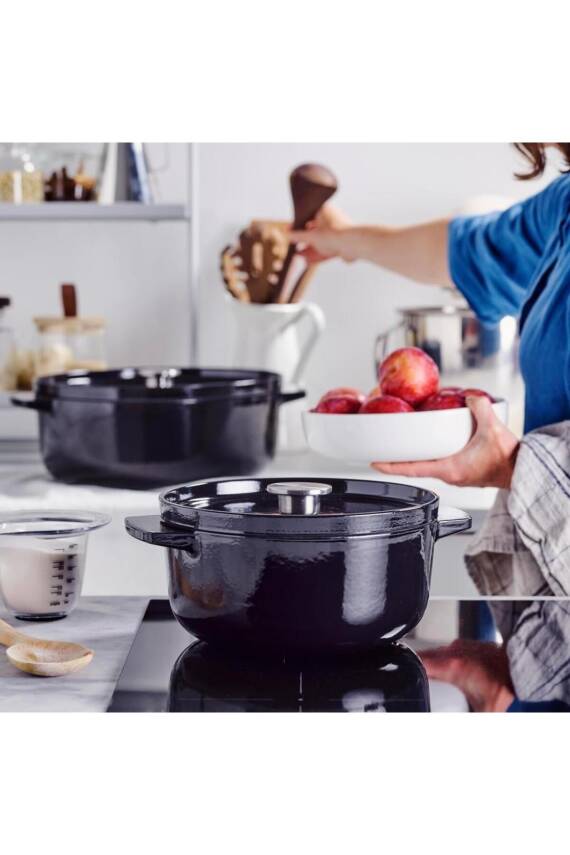 Kitchenaid CC006064 Oval Döküm Demir Tencere 30 cm / 5,6 L Onyx Siyah - 7