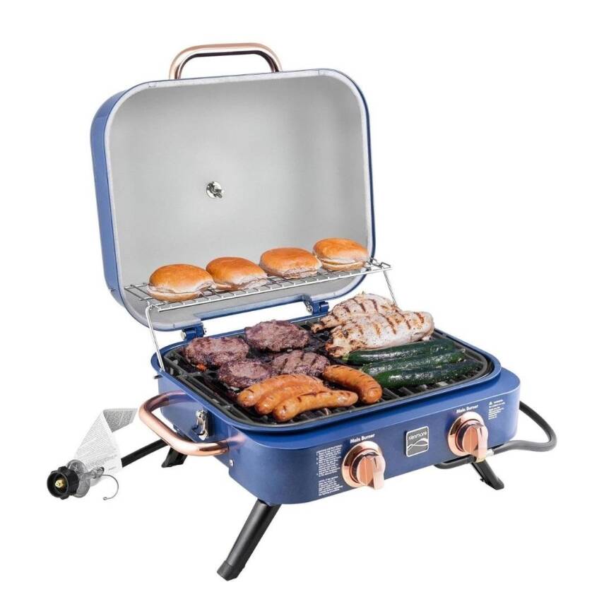 Kenmore KT-R40003-NC Gazlı 2 Ocaklı Masa Üstü Barbekü – Mavi - 7