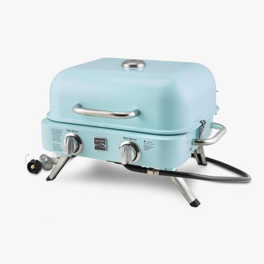 Kenmore KT-R40003-TQ Gazlı 2 Ocaklı Masa Üstü Barbekü – Turkuaz - 1
