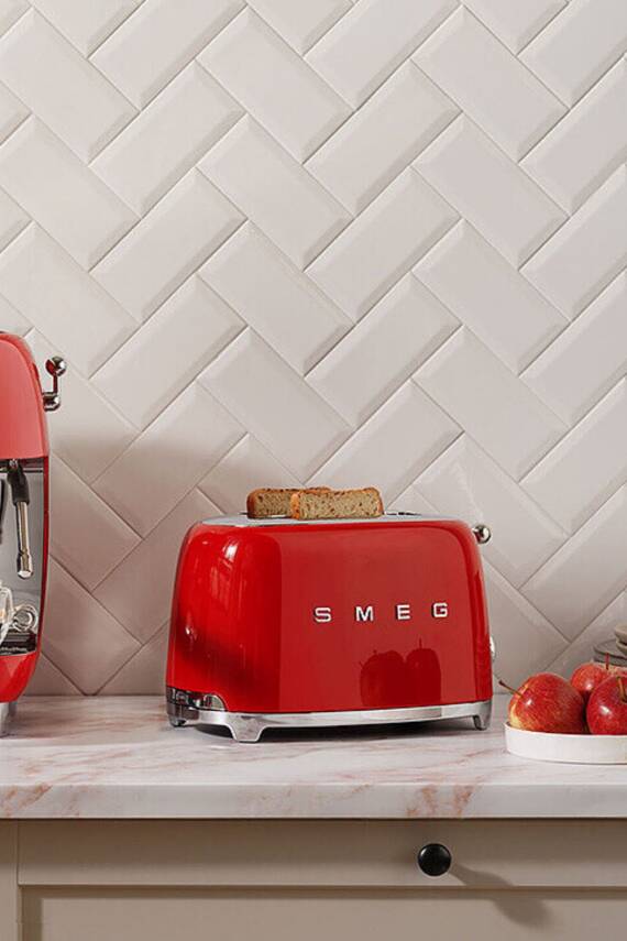Smeg TSF01RDEU Retro Kırmızı 2X2 Slot Ekmek Kızartma Makinesi - 1