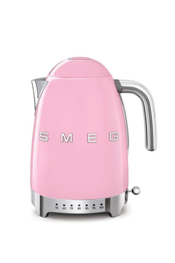 Smeg KLF04PKEU Retro Pembe Isı Ayarlı 2400 Watt 1.7 Litre Çelik Kettle - 1