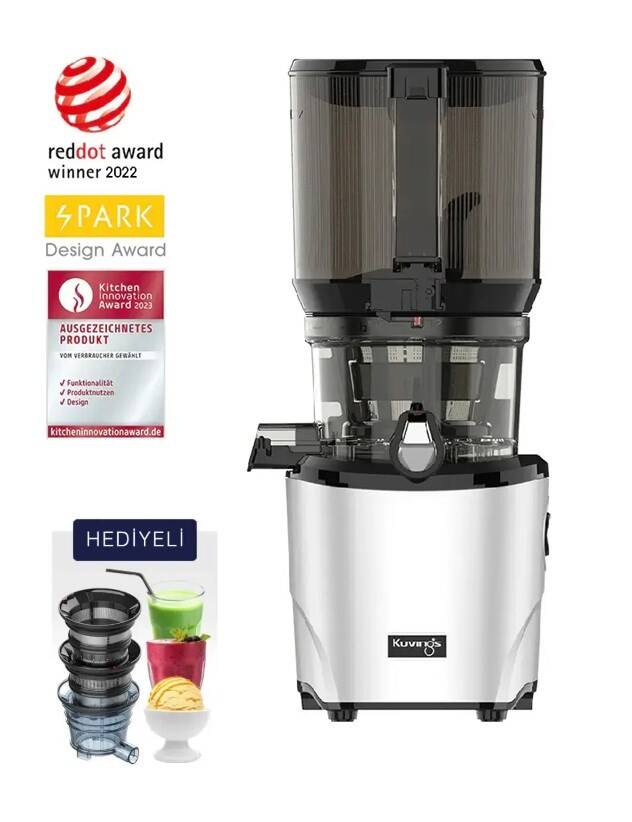 Kuvings AUTO10 MATT LS KHS-2571CE Hands-Free Yavaş Meyve Sıkacağı GRİ - 1